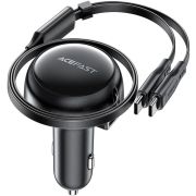 Автозарядка 3xUSB 53W (2xUSB-C+USB-A) + cable USB-C 2in1 B13 Acefast (6974316282921)