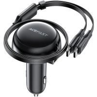 Автозарядка 3xUSB 53W (2xUSB-C+USB-A) + cable USB-C 2in1 B13 Acefast (6974316282921)
