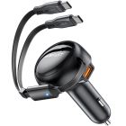 Автозарядка 3xUSB 53W (2xUSB-C+USB-A) + cable USB-C 2in1 B13 Acefast (6974316282921)