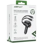 Автозарядка 3xUSB 53W (2xUSB-C+USB-A) + cable USB-C 2in1 B13 Acefast (6974316282921)