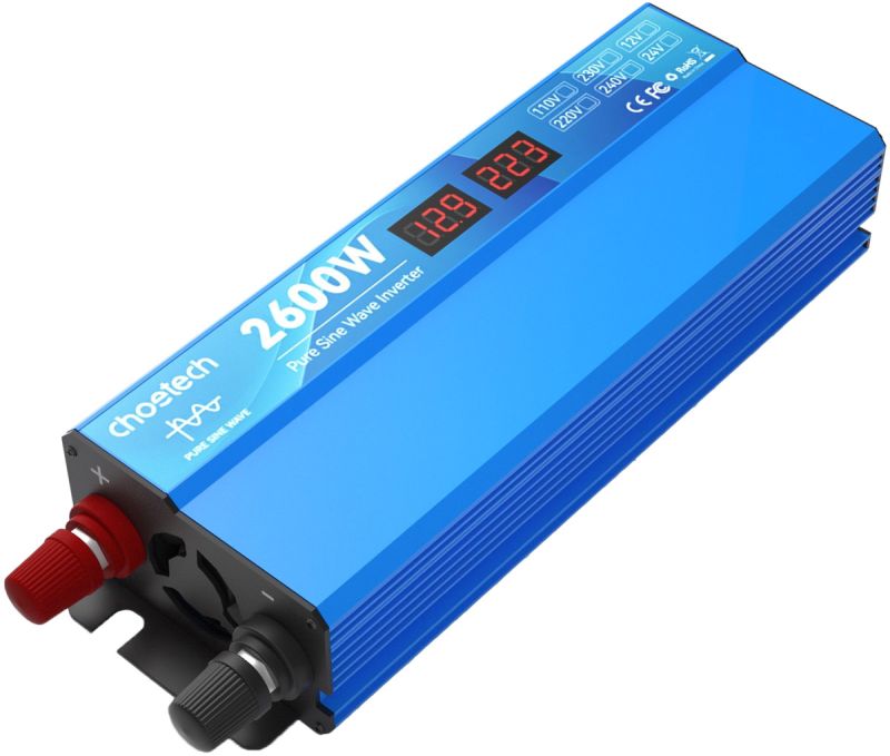 Інвертор автомобільний Choetech 12220V 2600W (1300Вт), чиста синусоїда (CJ2600Q-V2)