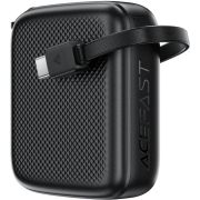 УМБ Acefast 10000mAh 20W PD,QC3.0 USB-C In/Out with build Type-C cable, M15 Black (6974316283973)