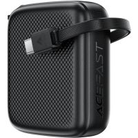 УМБ Acefast 10000mAh 20W PD,QC3.0 USB-C In/Out with build Type-C cable, M15 Black (6974316283973)