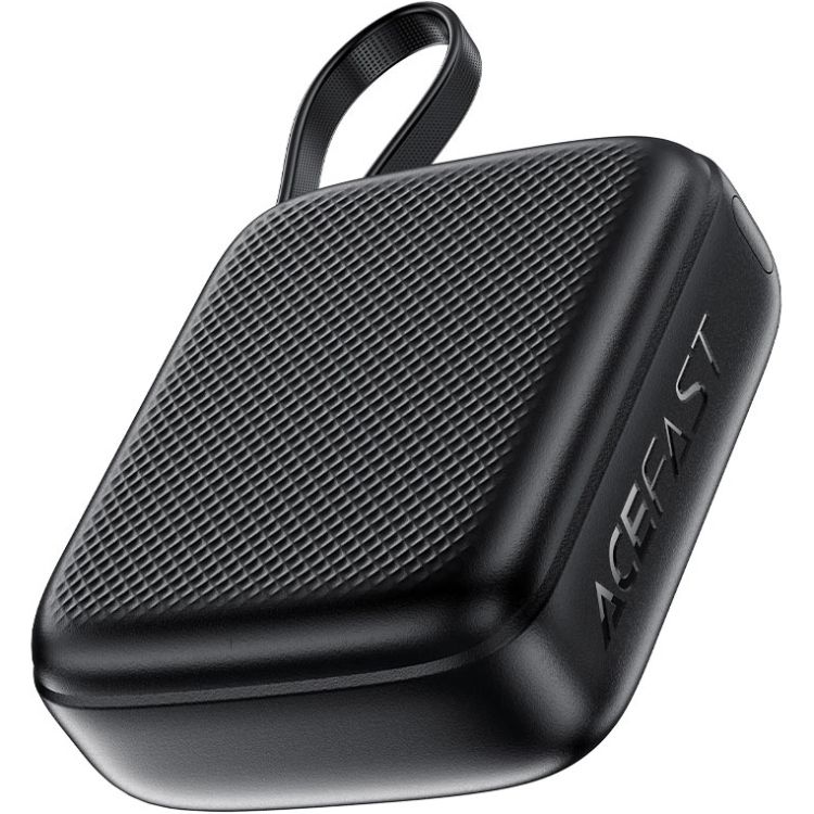 УМБ Acefast 10000mAh 20W PD,QC3.0 USB-C In/Out with build Type-C cable, M15 Black (6974316283973)