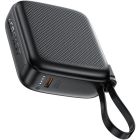 УМБ Acefast 10000mAh 20W PD,QC3.0 USB-C In/Out with build Type-C cable, M15 Black (6974316283973)