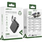УМБ Acefast 10000mAh 20W PD,QC3.0 USB-C In/Out with build Type-C cable, M15 Black (6974316283973)