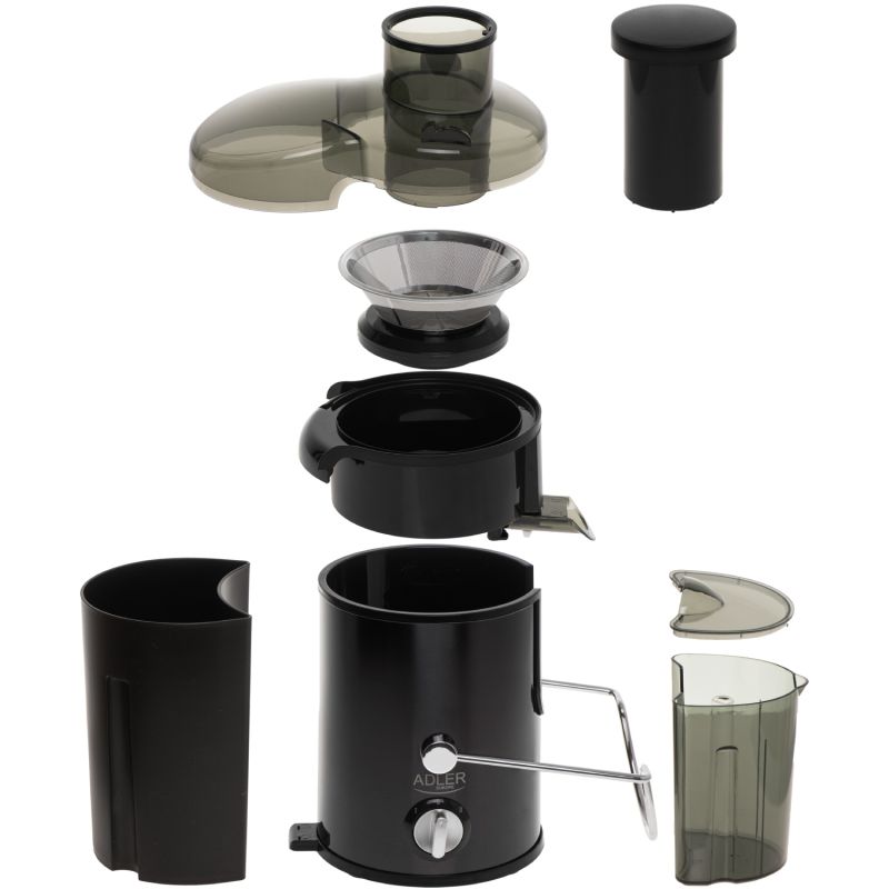 Соковитискач Adler AD 4132 dark inox 600Вт/ контейнер для соку-0,45л/ контейнер для м'якоті-1,5л (AD4132)