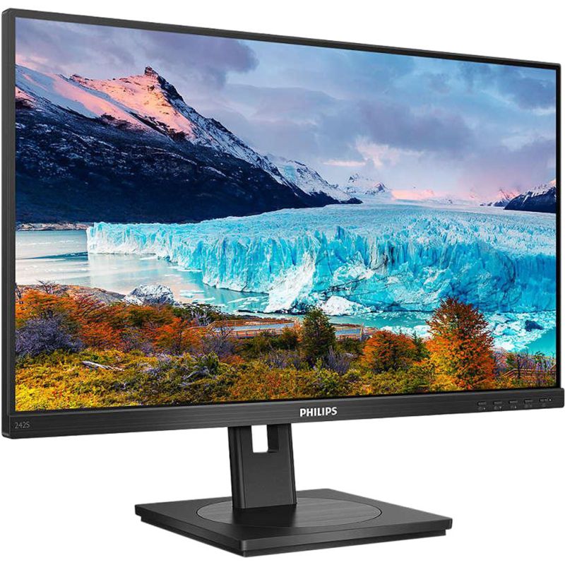 TFT 23.8" Philips 242S1AE, IPS, VGA, DVI-D, HDMI, DP,Pivot,  колонки, чорний (242S1AE/00)