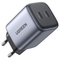 Зарядний пристрій 2xUSB 45W (2xUSB-C) Gan PD 25W+20W, CD294 Ugreen Сірий (90573)