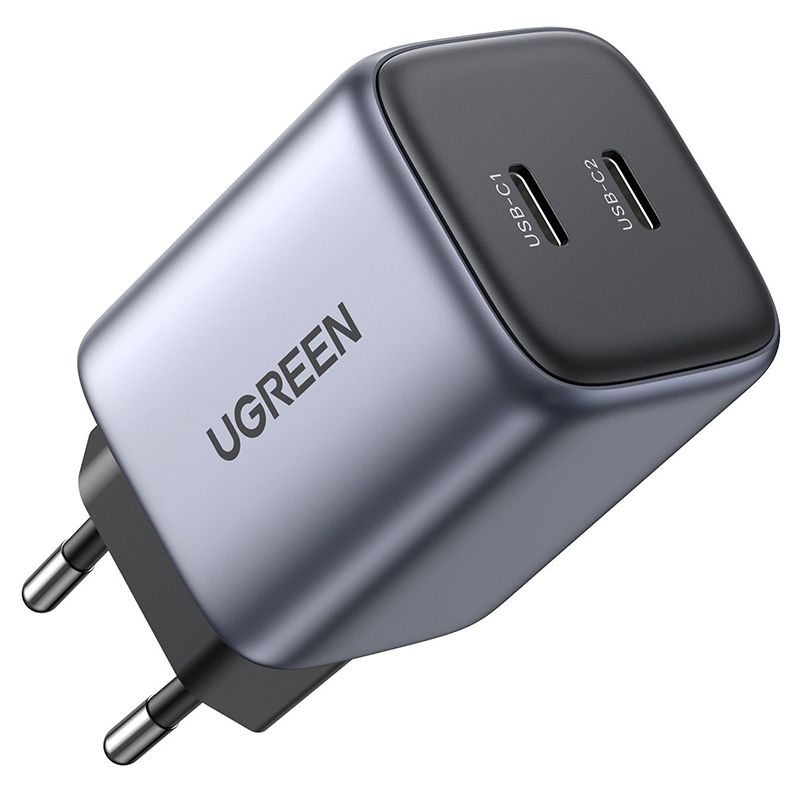 Зарядний пристрій 2xUSB 45W (2xUSB-C) Gan PD 25W+20W, CD294 Ugreen Сірий (90573)