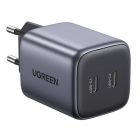 Зарядний пристрій 2xUSB 45W (2xUSB-C) Gan PD 25W+20W, CD294 Ugreen Сірий (90573)