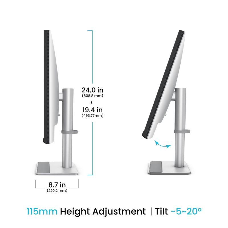 TFT 31.5" BenQ MA320UP, IPS, 4K, 2хHDMI, USB-C, HAS, Pivot, кол., сріблясто-сірий (9H.LP9LB.QBE)