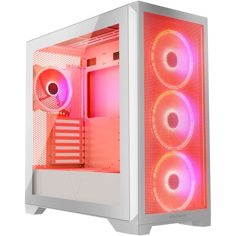Корпус Modecom VOLCANO EXPANSE S ARGB 4x140mm fans MIDI USB 3.0x2+TYPE-C WHITE без БЖ ATX (AT-EXPANSE-SG-20-000000)