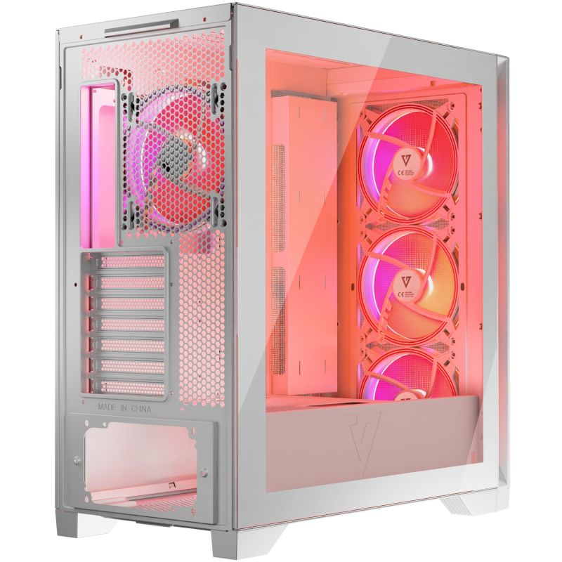 Корпус Modecom VOLCANO EXPANSE S ARGB 4x140mm fans MIDI USB 3.0x2+TYPE-C WHITE без БЖ ATX (AT-EXPANSE-SG-20-000000)