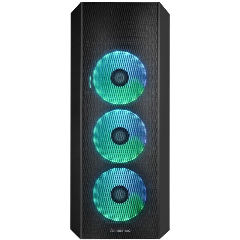 Корпус Chieftec SCORPION 4 GL-04B-UC-OP 4x120mm A-RGB, USB-C, ATX, без БЖ, Black (GL-04B-UC-OP)
