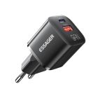 Сетевое зарядное устройство Essager Camber 20W USB A + Type C Black (ECTAC-HMB01-P)