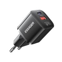 Мережевий зарядний пристрій Essager Camber 20W USB A + Type C Black (ECTAC-HMB01-P)