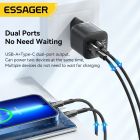 Сетевое зарядное устройство Essager Camber 20W USB A + Type C Black (ECTAC-HMB01-P)