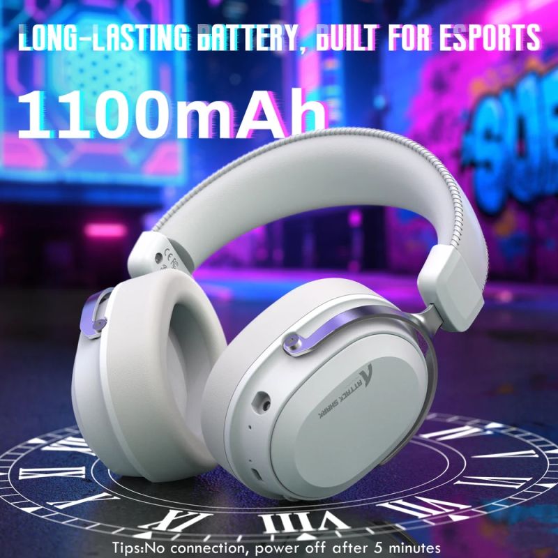 Ігрова гарнітура Attack Shark L30PRO Wireless, 2.4GHz/Bluetooth/3.5mm AUX/AUX-to-Type-C, White (L30PROW_AS)