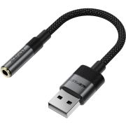 Перехідник USB-A --> 3.5 mm 15cm audio converter J13 Acefast black (6974316285298)
