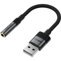 Перехідник USB-A --> 3.5 mm 15cm audio converter J13 Acefast black (6974316285298)
