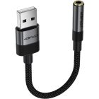 Перехідник USB-A --> 3.5 mm 15cm audio converter J13 Acefast black (6974316285298)