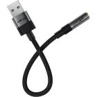Перехідник USB-A --> 3.5 mm 15cm audio converter J13 Acefast black (6974316285298)