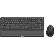 Комплект бездротовий Philips 6000 (клавіатура + мишка) Slim UA, 2,4 ГГц/Bluetooth чорний (SPT6607B/00)