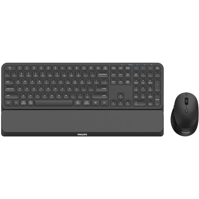 Комплект бездротовий Philips 6000 (клавіатура + мишка) Slim UA, 2,4 ГГц/Bluetooth чорний (SPT6607B/00)
