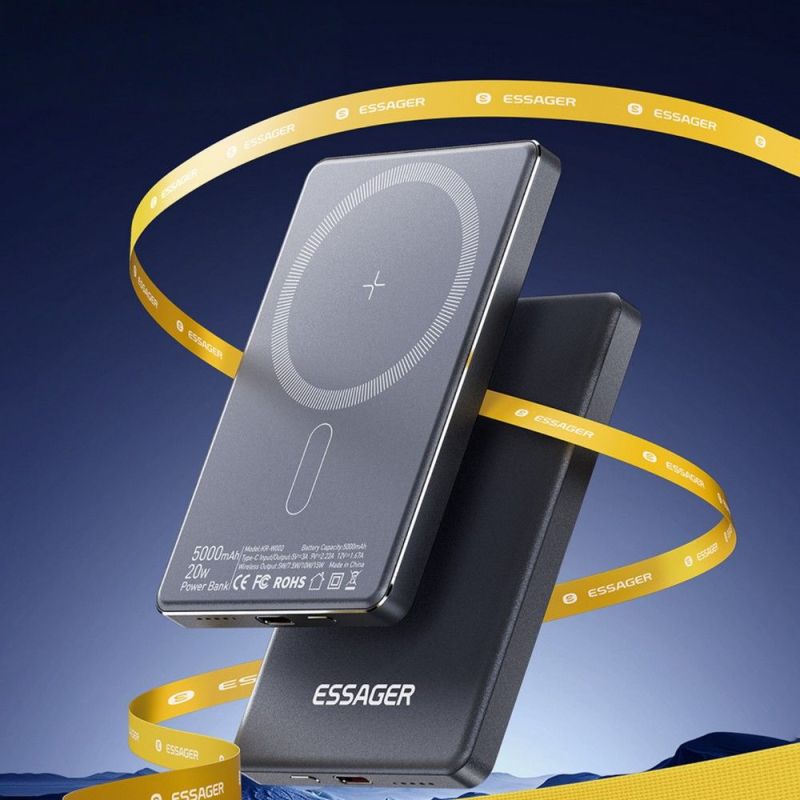 Универсальная мобильная батарея Essager Cross-Border 5000mAh 20W Magsafe/PD/QC3.0 Grey (EDY5K-YJ0A-Z)