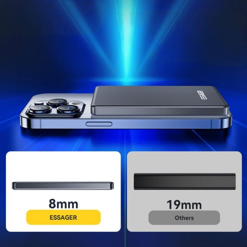 Универсальная мобильная батарея Essager Cross-Border 5000mAh 20W Magsafe/PD/QC3.0 Grey (EDY5K-YJ0A-Z)