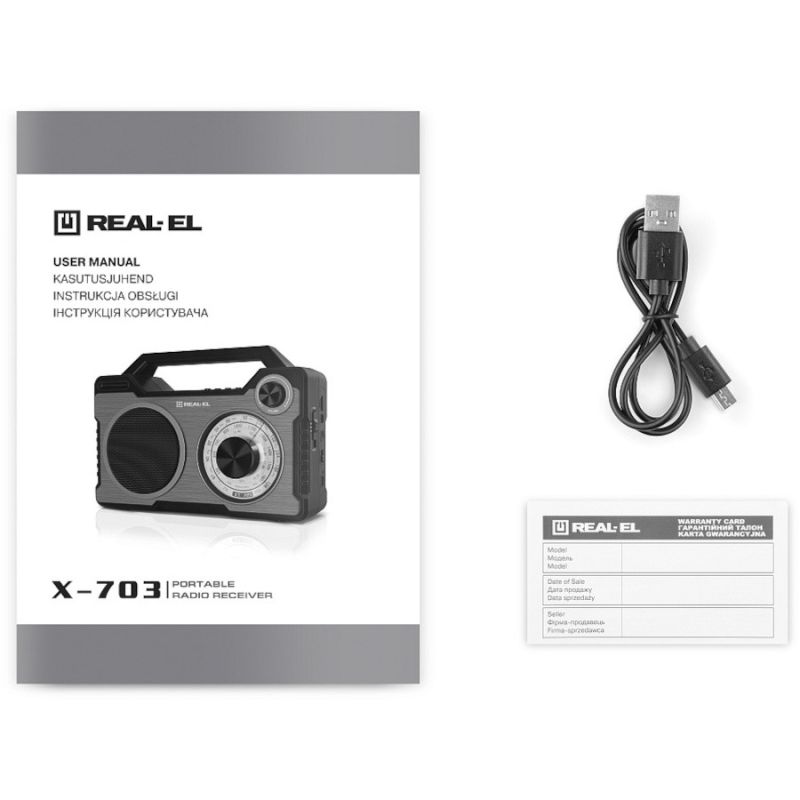 Радіоприймач REAL-EL X-703 Black (EL121800002)