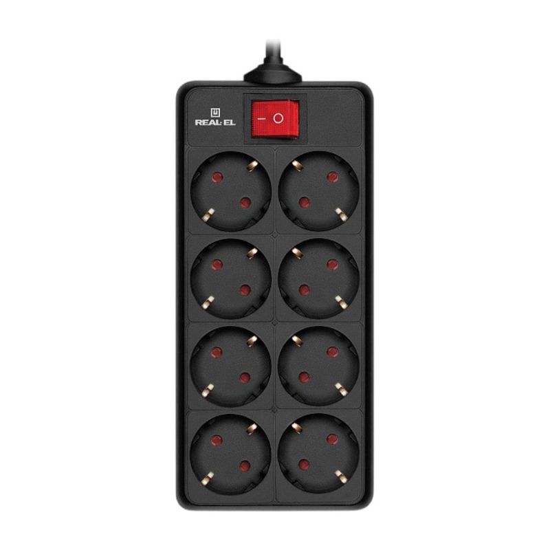 Фильтр питания REAL-EL RS-8 Protect 1.8 м Black (EL122300021)