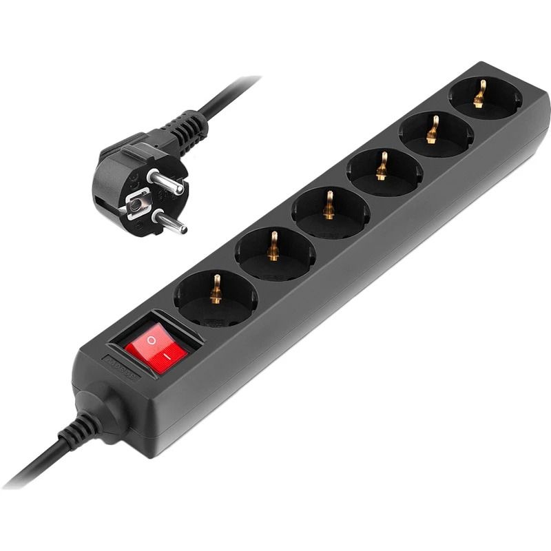Фільтр живлення REAL-EL RS-6 Protect M 3м Black (EL122300034)