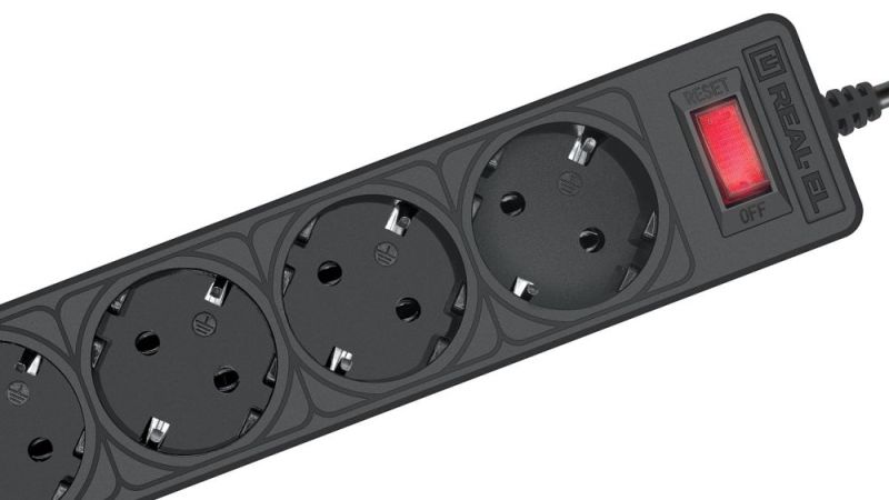 Фильтр питания REAL-EL RS-Protect 505 3 м Black (EL122300045)