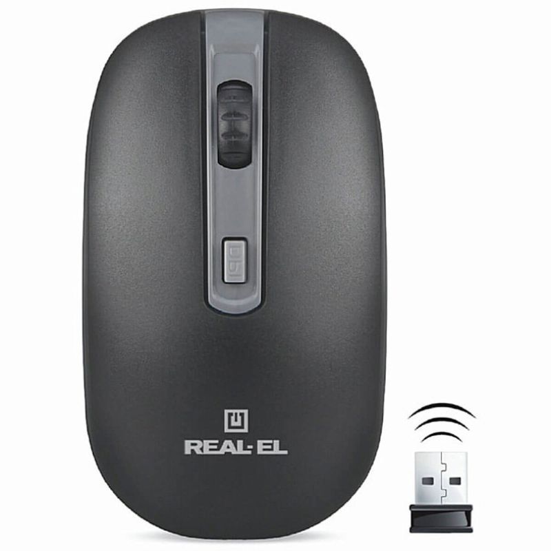 Миша бездротова REAL-EL RM-303 Black/Grey (EL123200021)