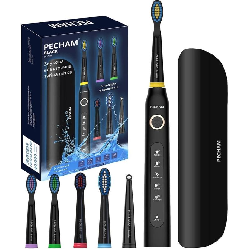 Электрическая зубная щетка Pecham Travel PC-080 Black (0290119080103)