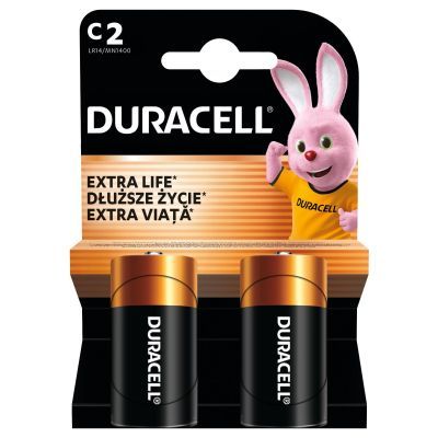 Батарейка Duracell C LR14 щелочная 2шт. в упаковке (5000394052529 / 81483545)