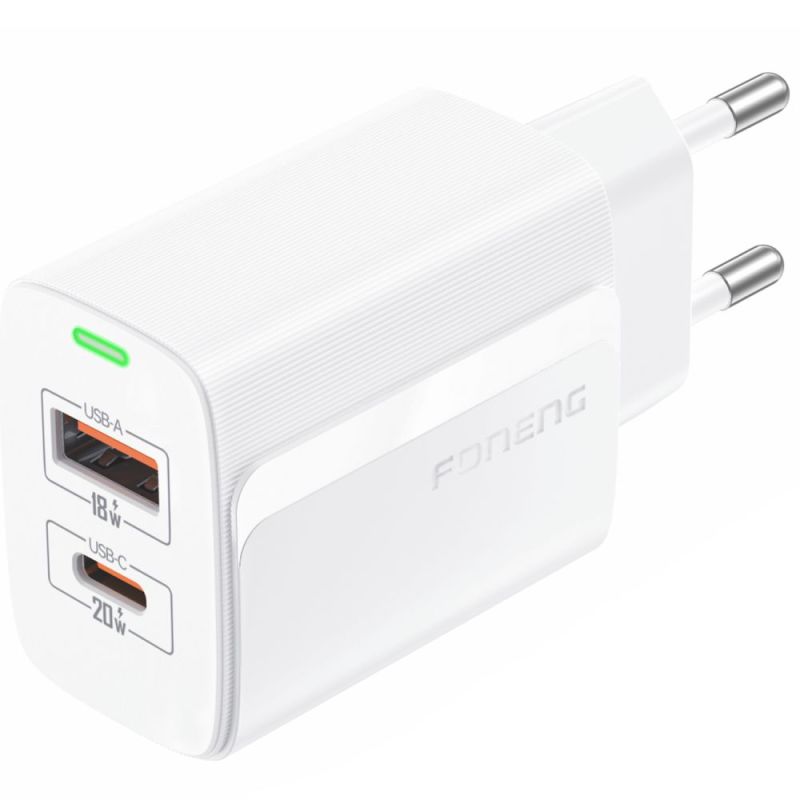 Зарядное устройство Foneng EU66 (USBх3A, USB-Cх3A) 20W White (EU66-CH-W)