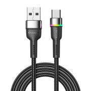Кабель Essager Colorful LED USB - USB Type-C (M/M), 1 м Black (EXCT-XCD01)