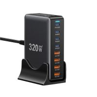 Сетевое зарядное устройство Essager Engine 320W 4xUSB-C+4xUSB-A Black (EZC320W-QJB0G-Z)