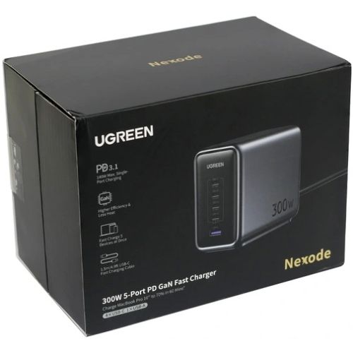 Зарядний пристрій 5xUSB 300W 5xUSB (4хUSB-C + USB-A) Nexode Desktop Fast Charger, Cable CD333 Ugreen (90903B)