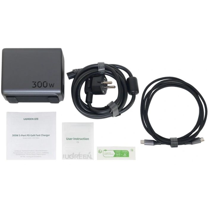 Зарядний пристрій 5xUSB 300W 5xUSB (4хUSB-C + USB-A) Nexode Desktop Fast Charger, Cable CD333 Ugreen (90903B)