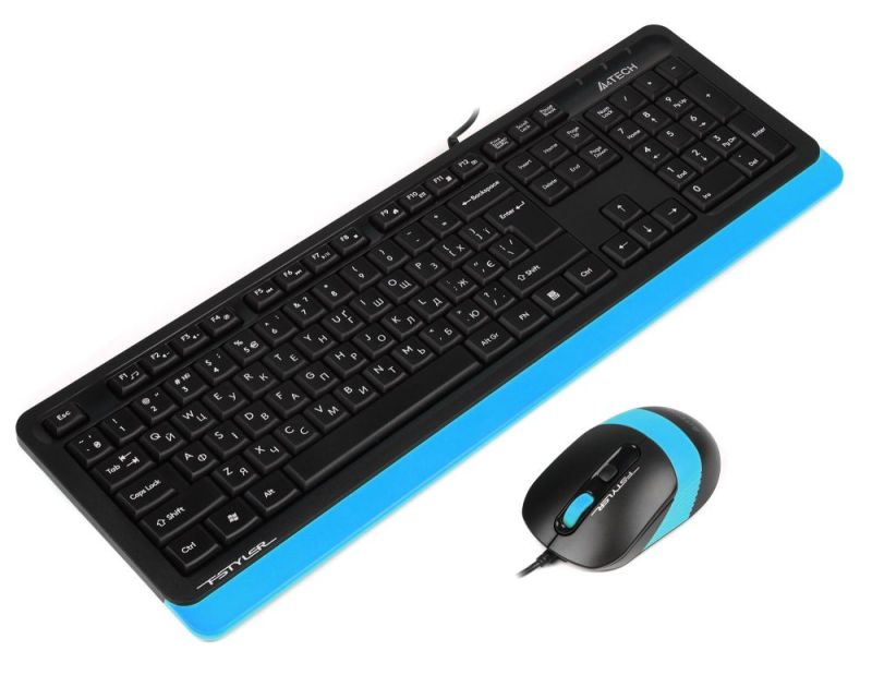Комплект (клавиатура, мышь) A4Tech F1010 Black/Blue (F1010 (Blue))
