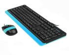 Комплект (клавиатура, мышь) A4Tech F1010 Black/Blue (F1010 (Blue))