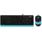 Комплект (клавиатура, мышь) A4Tech F1010 Black/Blue (F1010 (Blue))