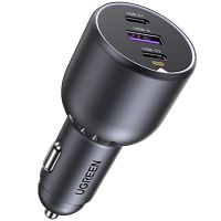 Автозарядка 3xUSB 130W (2xUSB-C+USB-A) QC 3.0 Чорна (EC705) UGREEN (35025)