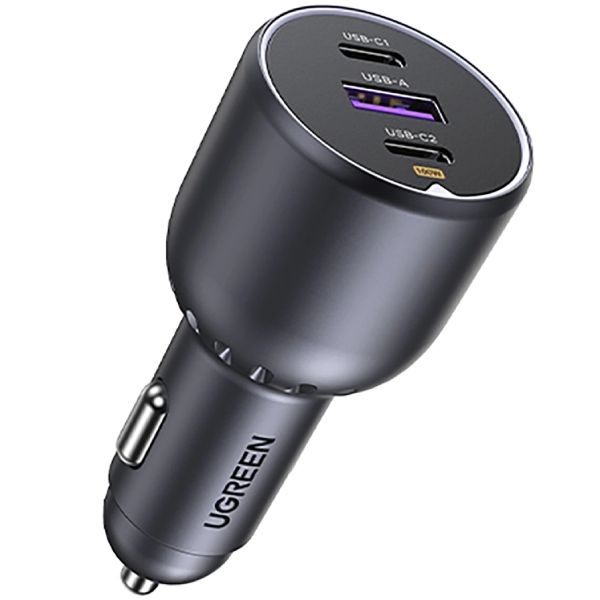 Автозарядка 3xUSB 130W (2xUSB-C+USB-A) QC 3.0 Чорна (EC705) UGREEN (35025)
