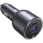 Автозарядка 3xUSB 130W (2xUSB-C+USB-A) QC 3.0 Чорна (EC705) UGREEN (35025)