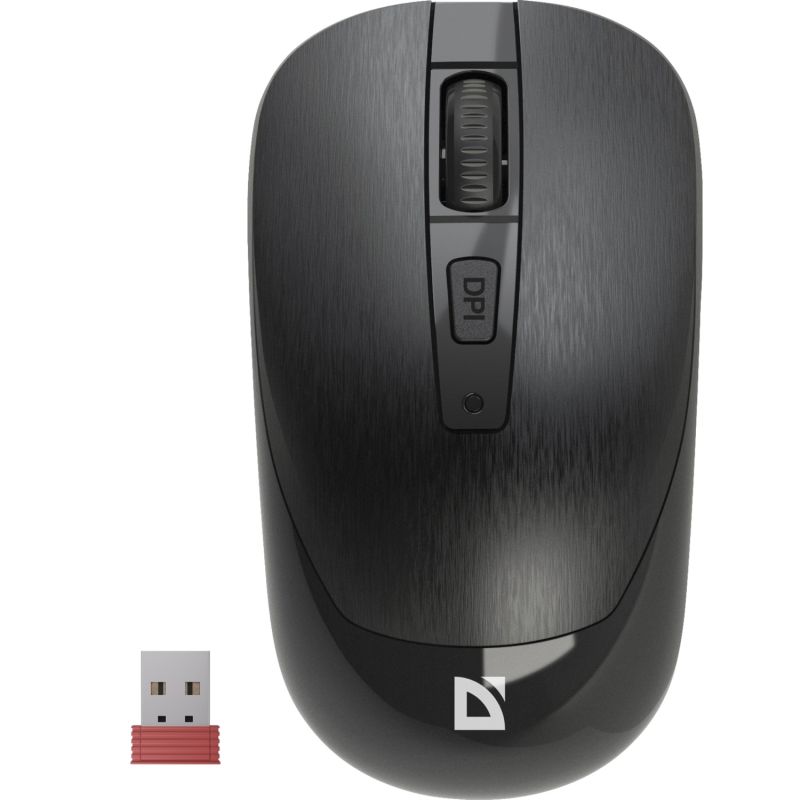Мишка Defender Wave MM-995, бездротова, 4 кн. до 1600 dpi, безшумна, чорна (52995)